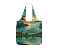 LPWTYCBV Sunrise Over Hanauma Bay Oahu Hawaii Print Storage Bag With A Drawstring Backpack With Ripstop Polyester Fabric