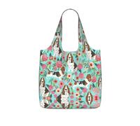 LPWTYCBV Sweet Basset Hound Florals Print Storage Bag With A Drawstring Backpack With Ripstop Polyester Fabric