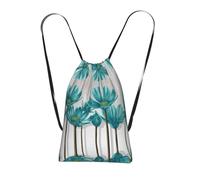 LPWTYCBV Teal Grey And White Floral Print Ultra-Lightweight 14l Reusable Polyester Travel Backpack For Shopping, Commuting, And Everyday Carry