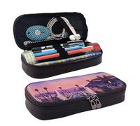 LPWTYCBV The Old Hollywood Printed Leather Pencil Case with Zipper Seal is Very Suitable for Daily Use.