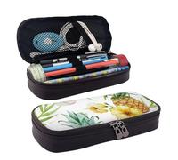 LPWTYCBV Tropical Pineapple Printed Leather Pencil Case with Zipper Seal is Very Suitable for Daily Use.