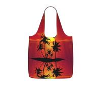 LPWTYCBV Tropical Sunset Print Storage Bag With A Drawstring Backpack With Ripstop Polyester Fabric