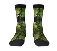 LPWTYCBV Two Parrots On Green Palm Tree Print Adult Socks Men'S Women'S Crew Socks Funny Crazy Novelty Socks