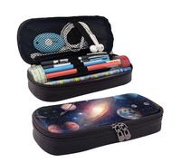 LPWTYCBV Universe Galaxy Outer Space Printed Leather Pencil Case with Zipper Seal is Very Suitable for Daily Use.