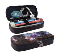 LPWTYCBV Universe Galaxy Space Printed Leather Pencil Case with Zipper Seal is Very Suitable for Daily Use.