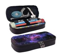 LPWTYCBV Universe Galaxy Star Space Printed Leather Pencil Case with Zipper Seal is Very Suitable for Daily Use.