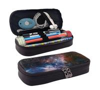 LPWTYCBV Universe Milky Way Galaxy Printed Leather Pencil Case with Zipper Seal is Very Suitable for Daily Use.