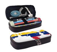 LPWTYCBV Venezuela Flag Printed Leather Pencil Case with Zipper Seal is Very Suitable for Daily Use.