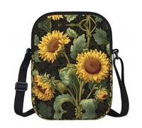 LPWTYCBV Victorian Sunflower Printed Zipper Messenger Bag Lightweight Waterproof 600d Oxford Cloth, Adjustable Shoulder Strap