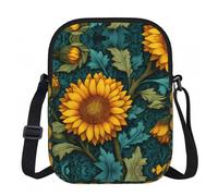 LPWTYCBV Victorian Sunflower Printed Zipper Messenger Bag Lightweight Waterproof 600d Oxford Cloth, Adjustable Shoulder Strap