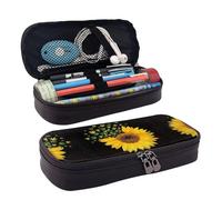 LPWTYCBV Weed with Sunflower Printed Leather Pencil Case with Zipper Seal is Very Suitable for Daily Use.