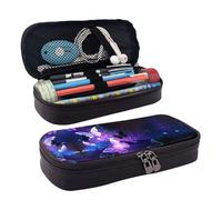 LPWTYCBV White Purple Butterflies Printed Leather Pencil Case with Zipper Seal is Very Suitable for Daily Use.