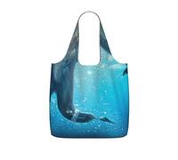 LPWTYCBV Winter The Dolphin Print Storage Bag With A Drawstring Backpack With Ripstop Polyester Fabric