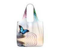 LPWTYCBV Zen Design Butterfly Print Storage Bag With A Drawstring Backpack With Ripstop Polyester Fabric