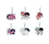 LPXBHSW Alienstages Keychain 6pcs, Anime Character Acrylic Pendant Keyring, Cute Till & Ivan - Sua & Mizi Chibi Figure Key Bag Accessories for Fans