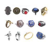 LPXBHSW Darks Soul Vintage Punk Rings for Fans Cosplay Lord of Sunlight Gwyn Open Ring Knuckle Stacking Rings Set 13pcs