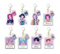 LPXBHSW Demons Hunter Acrylic Keychain 8pcs, Devil Hunters Chibi Figure Keyring Pendant Accessories