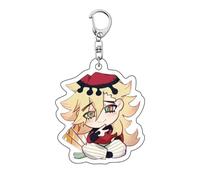 LPXBHSW Demons Killing Acrylic Keychain, Douma Akaza Kokushibo Figure Pendant Keyring, Kimetus Character Key Bag Accessories Pendant (C)