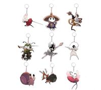 LPXBHSW Hollows Keychain 9pcs, Silk Songs The Knights Chibi Figure Acrylic Pendant Keyring, Game Character Key Bag Accessories for Fans