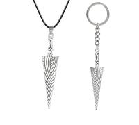 LPXBHSW Hollows Keychain Necklace 2pcs set, Silk Songs The Knights Bone Nail Pendant Keyring, Game Cos Accessories for Fans