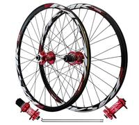 LPYDWZ Mountain Bike Wheelset 26 Inch 27.5" 29 er Disc Brake 4 Sealed Bearing Mountain Cycling Front Rear Wheel Rim 32H For 7-11 Speed Cassette(RED THRU AXLE,27.5 INCH)