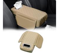 LPYFDC Leather Car Center Console Armrest Cushion Pad for Jaguar F-Pace, Car Armrest Storage Box Mat with Paper Tray, Car Arm Rest Cover Interior Accessories,B