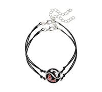 LPYO 2 Pieces Black and white Yin Yang Friend Bracelet For Women Creative Tai Chi Bagua Fish Couple Bracelet Handmade Matching Bracelet BFF Friendship Bestie Engagement BFF Jewelry, Adjustable, no