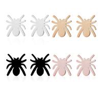 LPYO 4 Pairs Halloween Earrings Set for Women Men Minimalist Stainless Steel Cat Bat Ghost Tiny Post Earrings Vintage Asymmetric Pumpkin Ghost Stud Earrings Halloween Jewelry Gifts, Stainless Steel