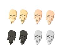 LPYO 4 Pairs Halloween Earrings Set for Women Men Minimalist Stainless Steel Cat Bat Ghost Tiny Post Earrings Vintage Asymmetric Pumpkin Ghost Stud Earrings Halloween Jewelry Gifts, Stainless Steel