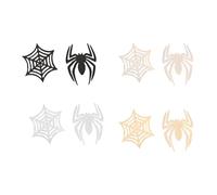 LPYO 4 Pairs Halloween Earrings Set for Women Men Minimalist Stainless Steel Cat Bat Ghost Tiny Post Earrings Vintage Asymmetric Pumpkin Ghost Stud Earrings Halloween Jewelry Gifts, Stainless Steel