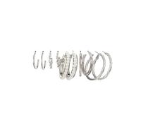 LPYO 5/6 Pairs Earrings Sets for women Dainty Faux Pearl Hoop Earrings Large Dangle Circle Pearl Hoop Earrings Chunky Twisted Pearl Stud Earrings Multipack Elegant Wedding Party Jewelry Gift, Zinc