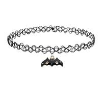 LPYO Black Tattoo Choker Necklace for Women Charm Handmade Bohemian Lace Butterfly Necklace Retro Gothic style Choker Necklace 80s 90s Jewelry Accessory, M, fishnet, No Gemstone