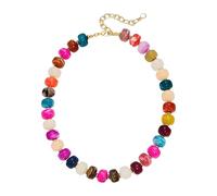 LPYO Chunky Beaded colorful Choker Necklace for Women Trendy Statement Summer Beach Jewelry Y2K Boho Puffy Heart Pendant Resin Acrylic Beads Fashion Birthday Vacation Holiday Party Gift, M, Metal, No