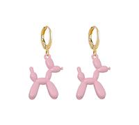 LPYO Colorful Balloon Dog Earrings for Women Unique Cartoon Dog Hoop Earrings Cute Animal Drop Earrings Birthday Jewelry Gifts for Animal Lover, S, Zinc, No Gemstone