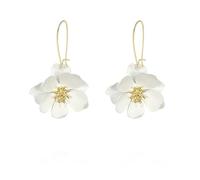 LPYO Daisy Flower Matte Earrings for Women Resin Elegant Bohemian Tiered Flower Hoop Earrings Chic Exaggerated Tassel Statement Earrings Wedding Jewelry, Resin, No Gemstone