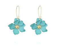LPYO Daisy Flower Matte Earrings for Women Resin Elegant Bohemian Tiered Flower Hoop Earrings Chic Exaggerated Tassel Statement Earrings Wedding Jewelry, Resin, No Gemstone