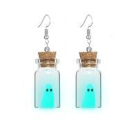 LPYO Halloween Ghost Earrings for Women Unique Funny Acrylic Ghost Print Pumpkin Dangle Earrings Handmade Lightweight Charm Spooky Candy Corn Witch Statement Earrings Halloween Cosplay Costume Party