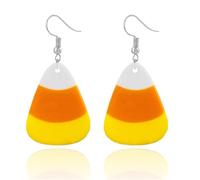LPYO Halloween Ghost Earrings for Women Unique Funny Acrylic Ghost Print Pumpkin Dangle Earrings Handmade Lightweight Charm Spooky Candy Corn Witch Statement Earrings Halloween Cosplay Costume Party