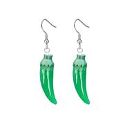 LPYO Red Chili Hot Pepper Earrings for Women Creative Funny 3D Simulation Vegetable Food Dangle Earring Handmade Acrylic Resin Pepper Drop Earrings, Resin, No Gemstone