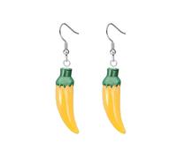 LPYO Red Chili Hot Pepper Earrings for Women Creative Funny 3D Simulation Vegetable Food Dangle Earring Handmade Acrylic Resin Pepper Drop Earrings, Resin, No Gemstone