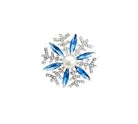 LPYO Snowflake Brooch Pin for Women Ladies Dainty Cubic Zirconia Simulated Snowflake Pearl Brooch Pins Charm Christmas Wedding Banquet Party Clothes Accessories Brooch, M, Zinc, cubic zirconia