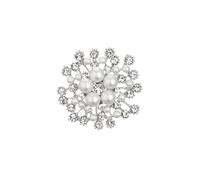 LPYO Snowflake Brooch Pin for Women Ladies Dainty Cubic Zirconia Simulated Snowflake Pearl Brooch Pins Charm Christmas Wedding Banquet Party Clothes Accessories Brooch, M, Zinc, cubic zirconia