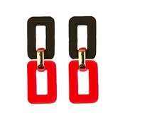LPYO Square Earrings for Women Fashion Chunky Acrylic Multicolor Thick Rectangle Paperclip Link Chain Earrings Handmade Retro Funky Bohemia Candy Color Rectangle Statement Dangle Drop Earring Jewelry