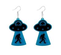 LPYO UFO Space for Women Funny Novelty Weird Acrylic Aliens Cosmos and Space Dangle Earrings Crazy Lightweight Funky Alien Spaceship Statement Drop Earrings Jewelry Gifts, L, Acrylic, No Gemstone