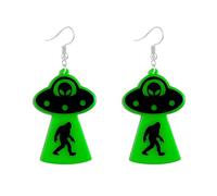 LPYO UFO Space for Women Funny Novelty Weird Acrylic Aliens Cosmos and Space Dangle Earrings Crazy Lightweight Funky Alien Spaceship Statement Drop Earrings Jewelry Gifts, L, Acrylic, No Gemstone