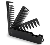 LPZMPZ 3-in-1 Men's Hair Comb, Beard Comb, Folding Comb with Fine Teeth and Coarse Teeth Comb, Pocket Comb for Daily Hair Care and Beard Styling (Black)
