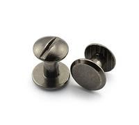 LQ Industrial 15 Sets Chicago Screw Round Slotted Head Carbon Steel Binding Screws Rivet Book Binding DIY Leather Craft Assembly Bolt 1/4" Black