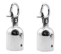 LQ Industrial 2PCS Rope End Limiters 76x28mm Silver Metal Rope End Cap Barrier Rope End Cap Snap Hook Suitable for Strut Rope
