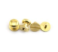 LQ Industrial 8PCS Solid Brass Sam Browne Button Screw Studs Nail Round Rivets for DIY Leather Craft Belt Wallet Handbag 8x9x9mm