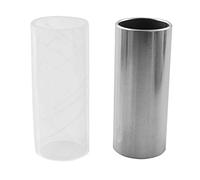 LQ Industrial Guitar Finger Slide Set 60mm Glass Slide and Stainless Steel Slide in Box for Guitar, Bass